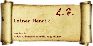 Leiner Henrik névjegykártya